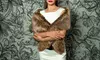 Womens Faux Fur Collar Shawl Faux Fur Scarf Wrap Evening Cape for Winter Coat