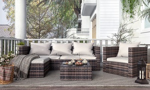 Modular-Corner Rattan-Effect Outdoor Sofa Set