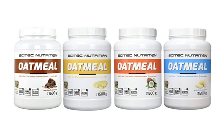 1 o 2 confezioni da 1500 g di integratori all'avena Scitec Nutrition, disponibili in 4 gusti