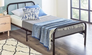 Single Curved Metal Bed Frame with Optional Mattress