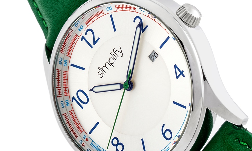 Image 5: Simplify Genuine Leather Watch with Date