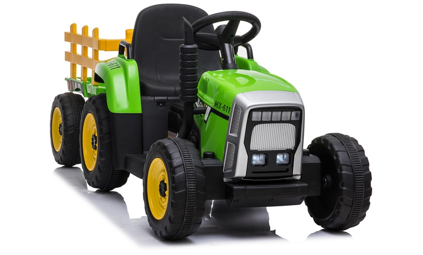 Image 5: Kids' Green Electric Ride-On Tractor