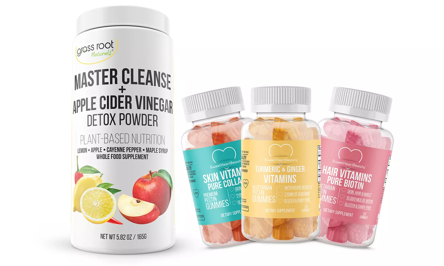 Master Cleanse Apple Cider Vinegar Powder with Biotin, Collagen & Turmeric Gummies - Primary Image