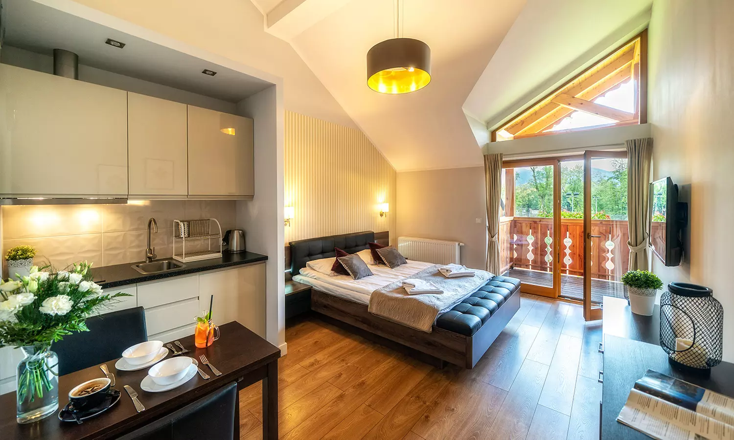 Pokój studio, deluxe lub prestige z wellness w Aparthotelu Giewont