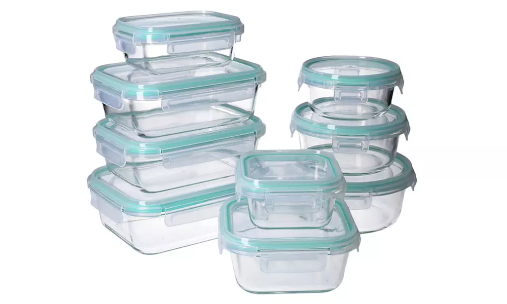 Georges 10-, 18- oder 24-tlg. Glas-Frischhaltedosen-Set mit 4-fach-Klicksystem, inkl. Versand - Primary Image