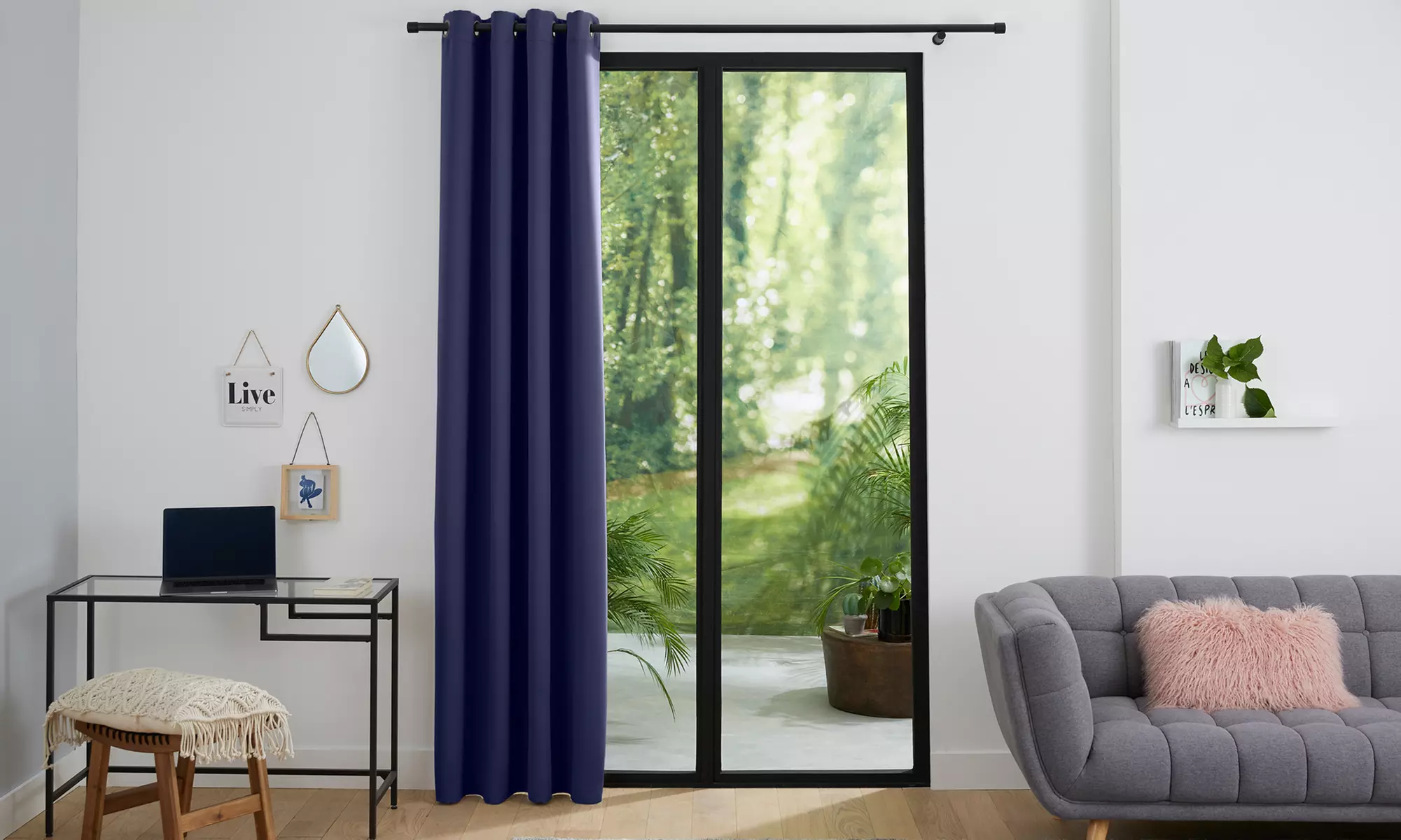 1, 2 ou 4 rideaux occultants et obscurcissants à 8 œillets