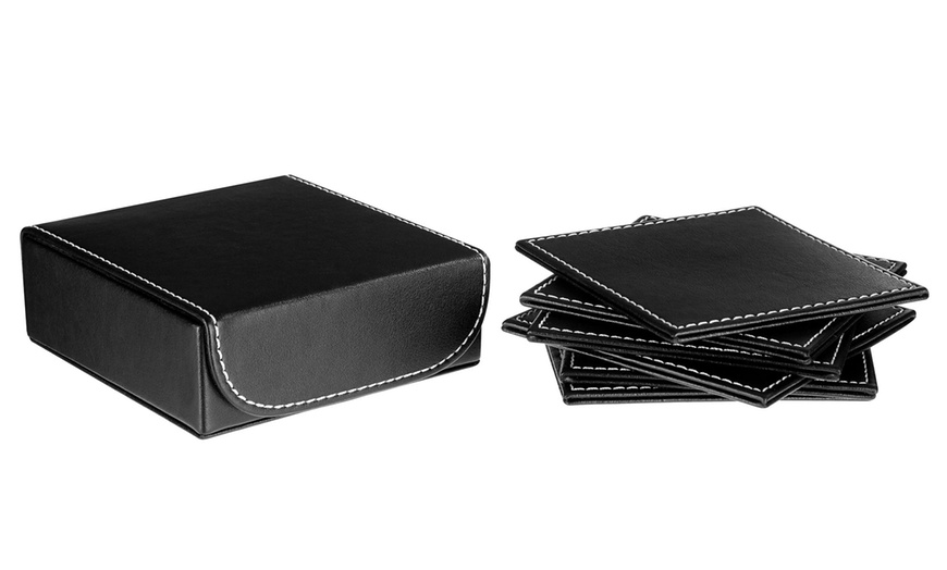 Image 1: Square Black Coasters