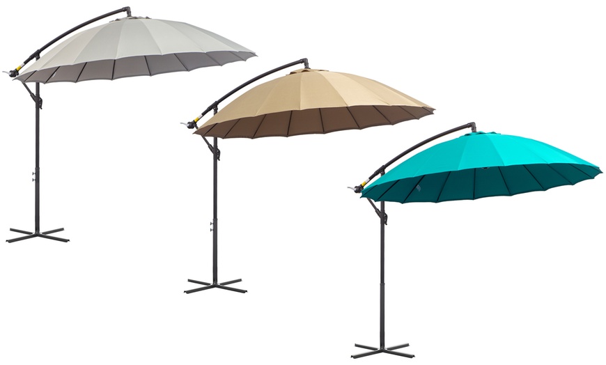 Image 1: Outsunny 3m Shanghai Parasol