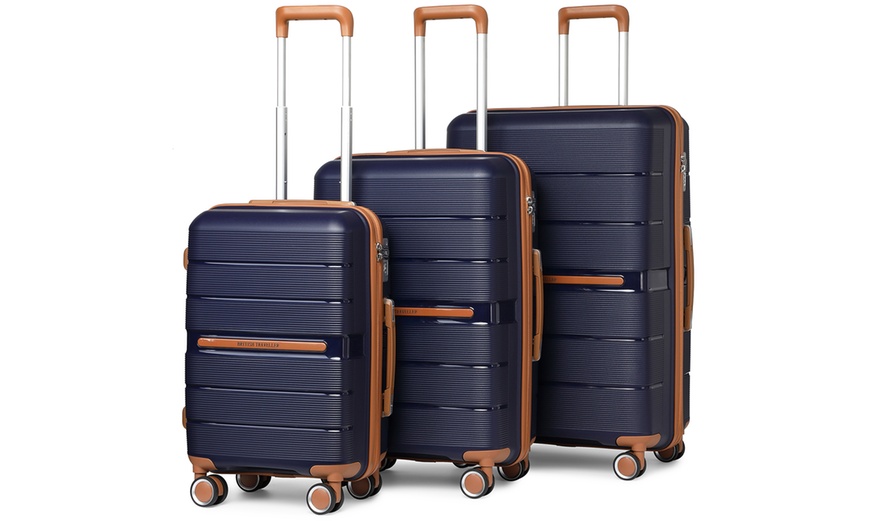 Image 20: One or Three Kono Hard Shell PP Suitcases