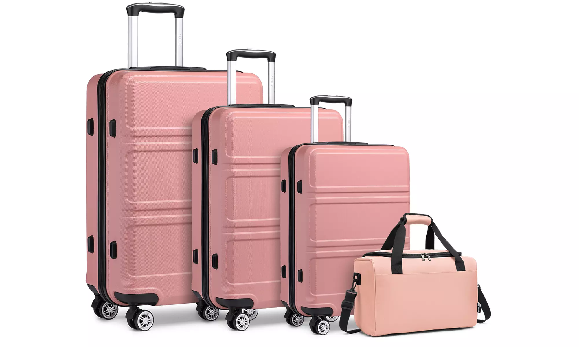 KONO 4er-Set Reisegepäck mit 3 Hartschalenkoffern inkl. Reisetasche