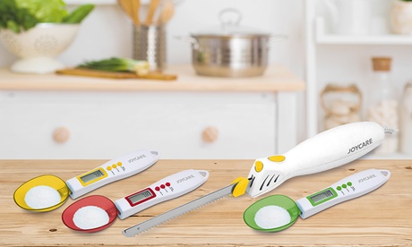 Bilancia digitale a cucchiaio disponibile in 3 colori o coltello elettrico tagliatutto Joycare