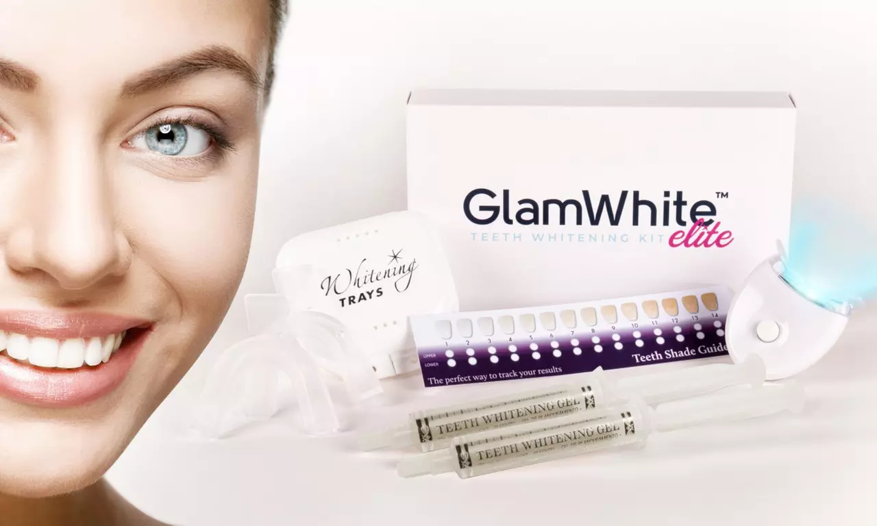 One or Two Glam White Elite Teeth Whitening Kits with Optional 10ml Extra Syringes or Whitening Pen - Primary Image