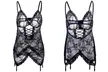 Ensemble body et string en dentelle avec accessoires - Second Medium
