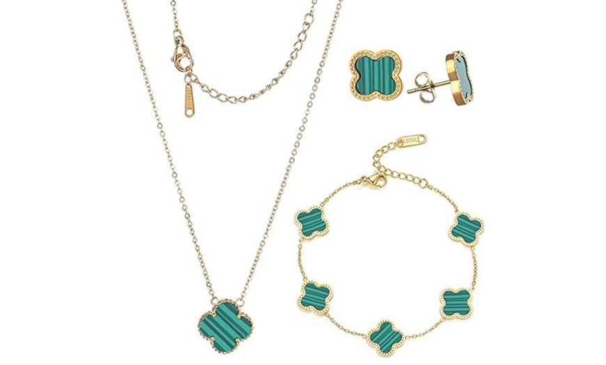 Image 14: Four-Leaf Clover Themed Jewellery Set 