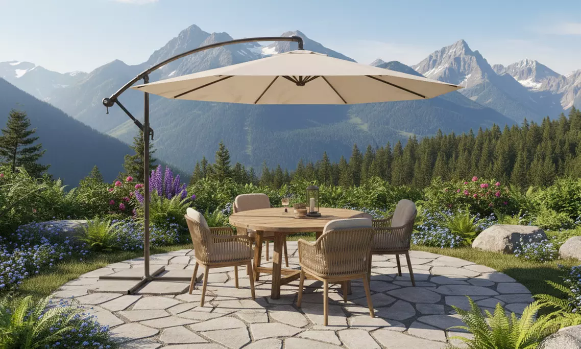 Ombrellone da giardino di 3 m, disponibile in 4 colori