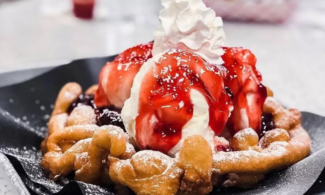C$9.50 for Funnel Cake with Two Toppings at Burger Factory at Burger Factory (C$14 Value) - Primary Image