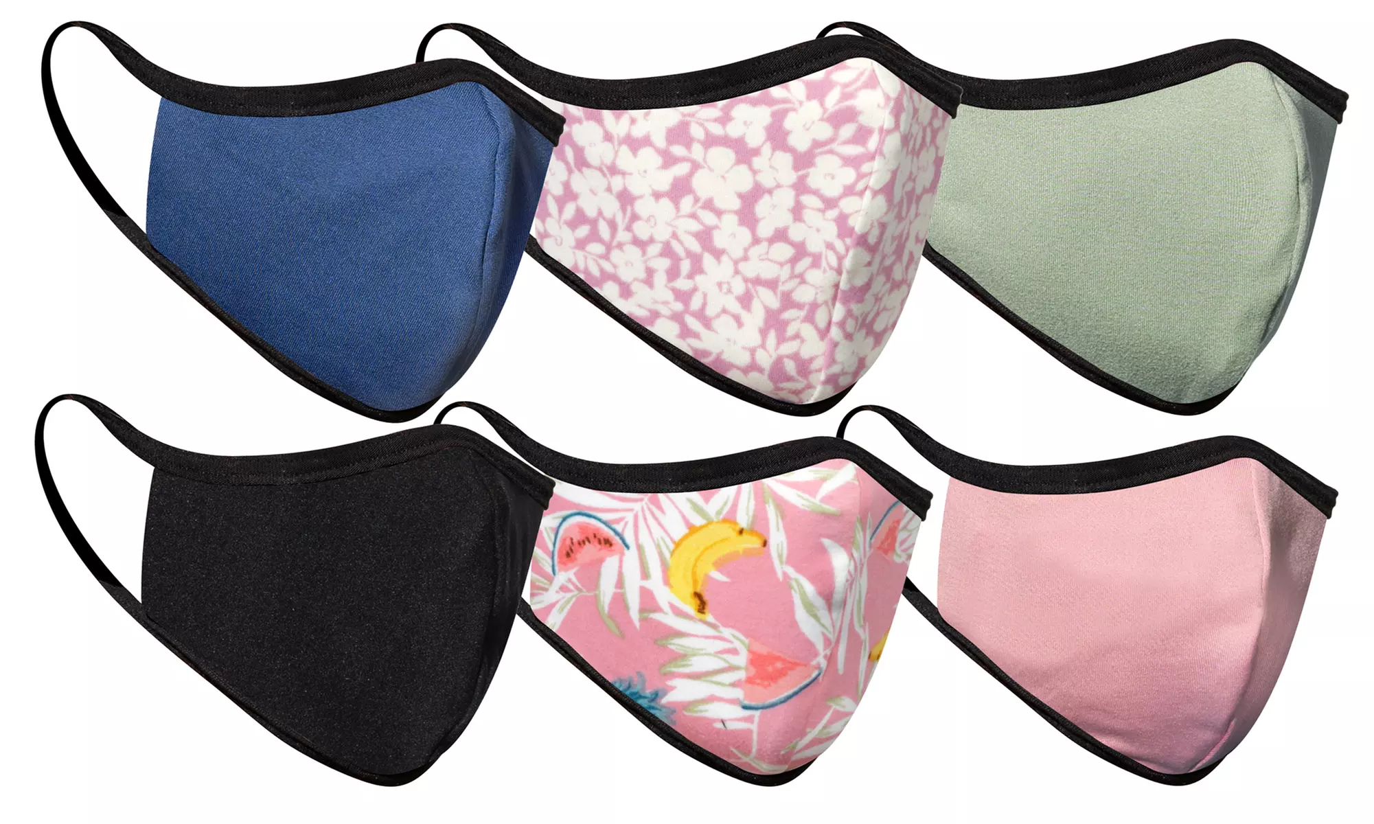 Non-Medical Reusable Fabric Face Masks (6-Pack). Multiple Options Available. - Primary Image