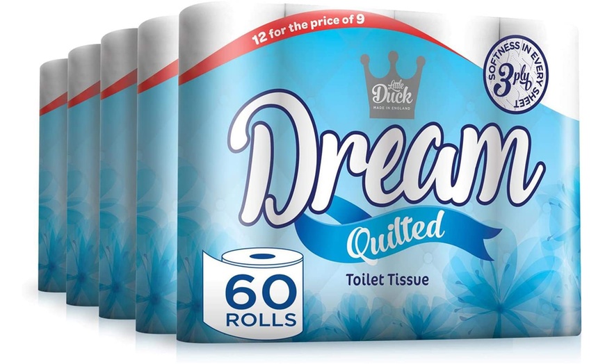 Image 1: DreamBrands 60 Little Duck Dream 3-Ply Soft Quilted Toilet Rolls