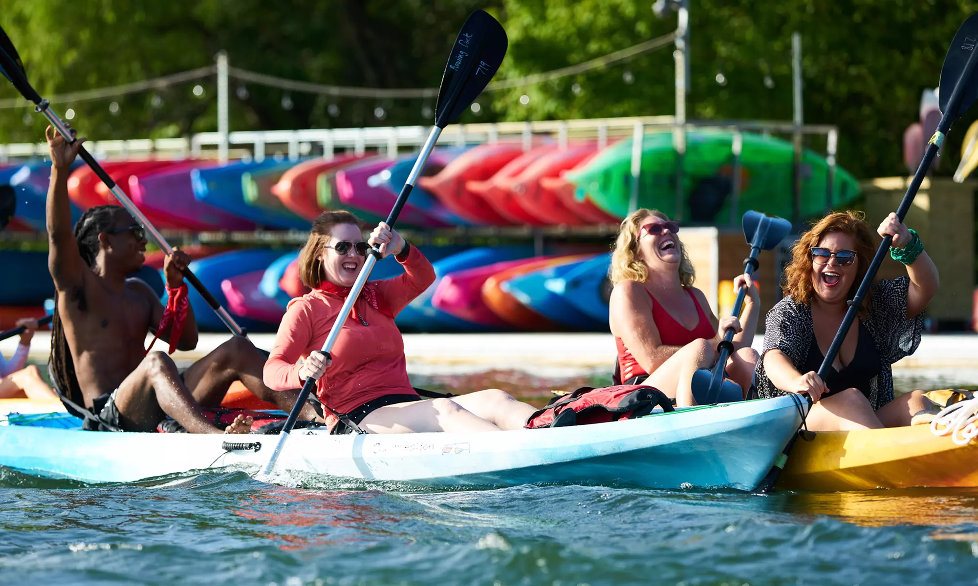 Two-Hour Rentals of One or Two Stand Up Paddleboards, Kayaks, or Canoes from Rowing Dock (Up to 70% Off) - Primary Image