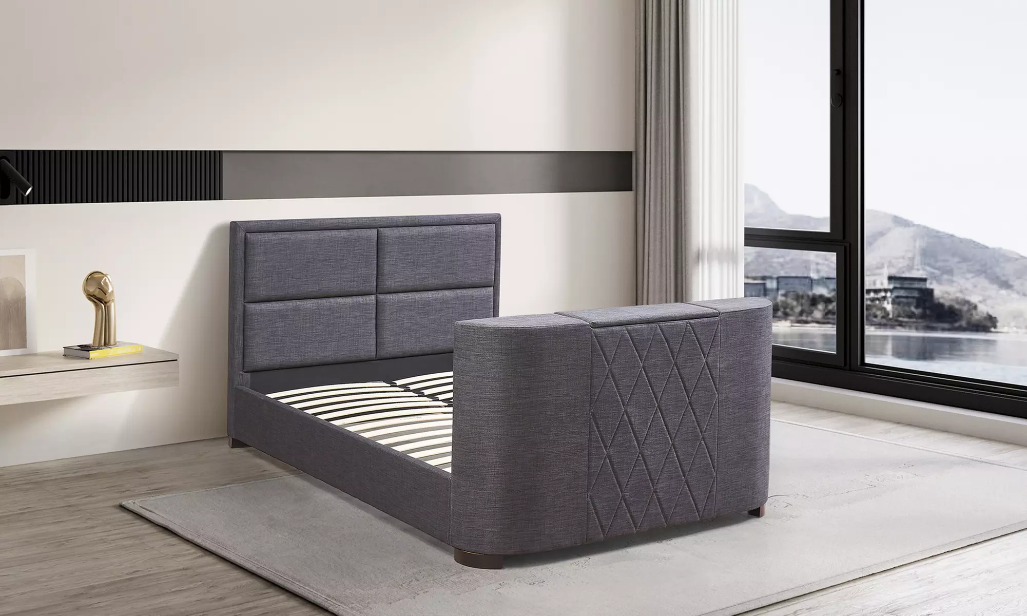 Lit avec meuble TV intégré de Sampur