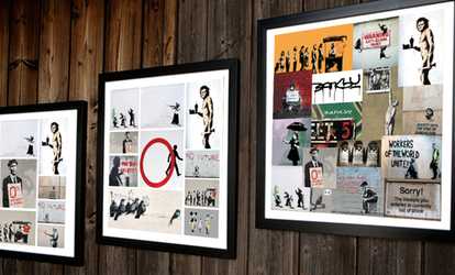 Framed Banksy Collage Print