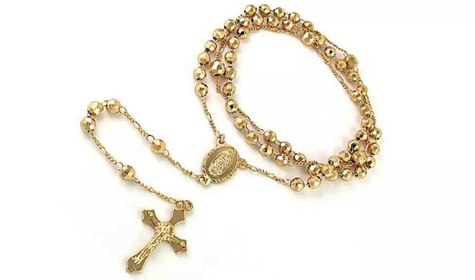 18K Gold Plated Diamond Cut Rosary - Primary Image