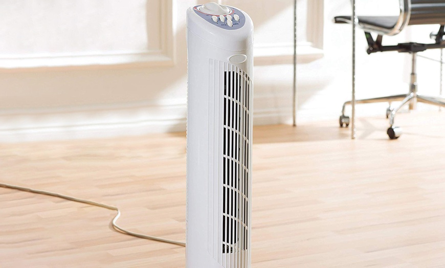 Image 1: Portable Floor Tower Fan