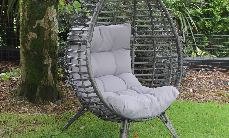 Image 1: Rattan-Effect Pod Chair