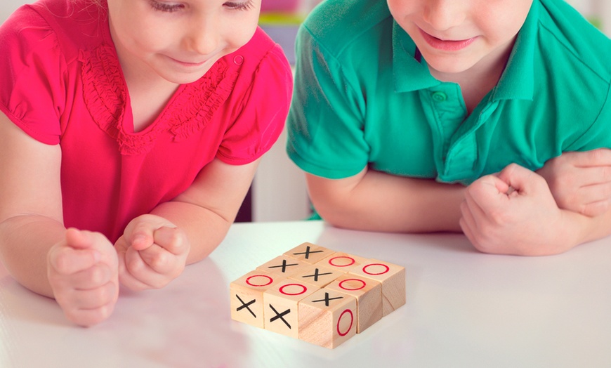 Image 1: Wooden Noughts and Crosses Set