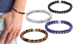  Philip Jones Men's Gemstone Stretch Bracelet 