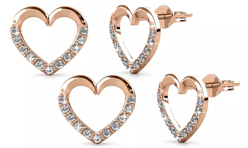 1, 2 of 3 paar oorbellen in hart-vorm