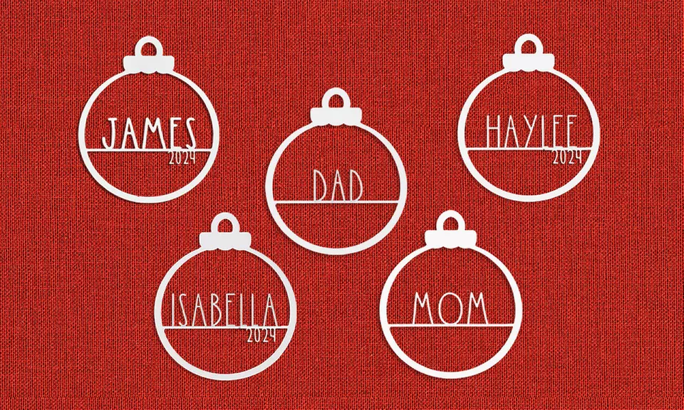 5 Packs of Customizable Amelia Jane Christmas Ornaments in 3 Sizes