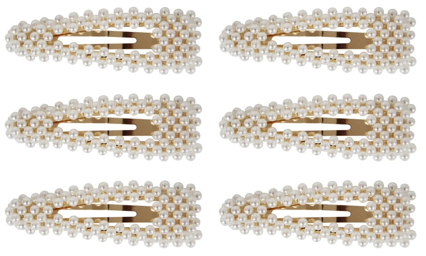 Image 9: Pearl-Beaded Hair Clips