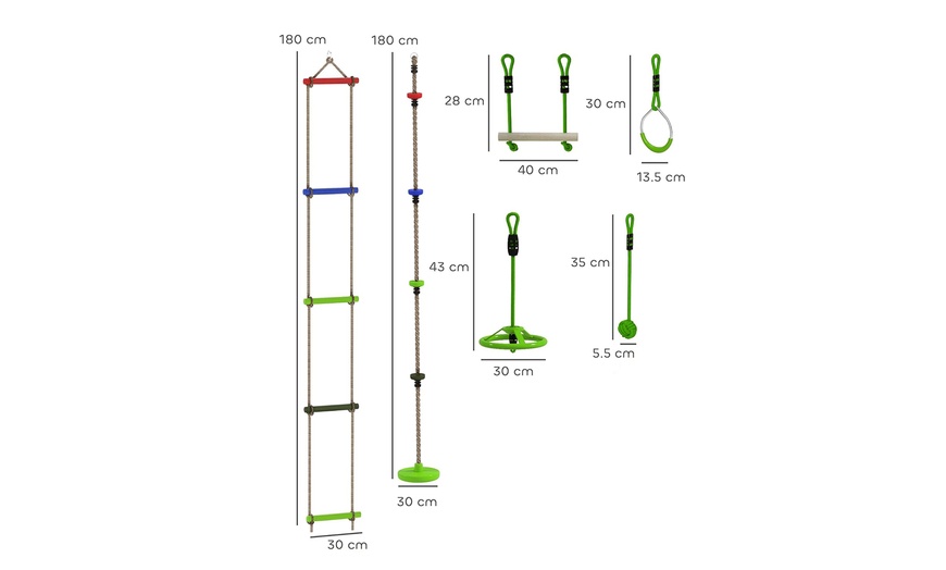Image 6: Aiyaplay Obstacle Course for Kids, with 10-Piece Slackline Kit