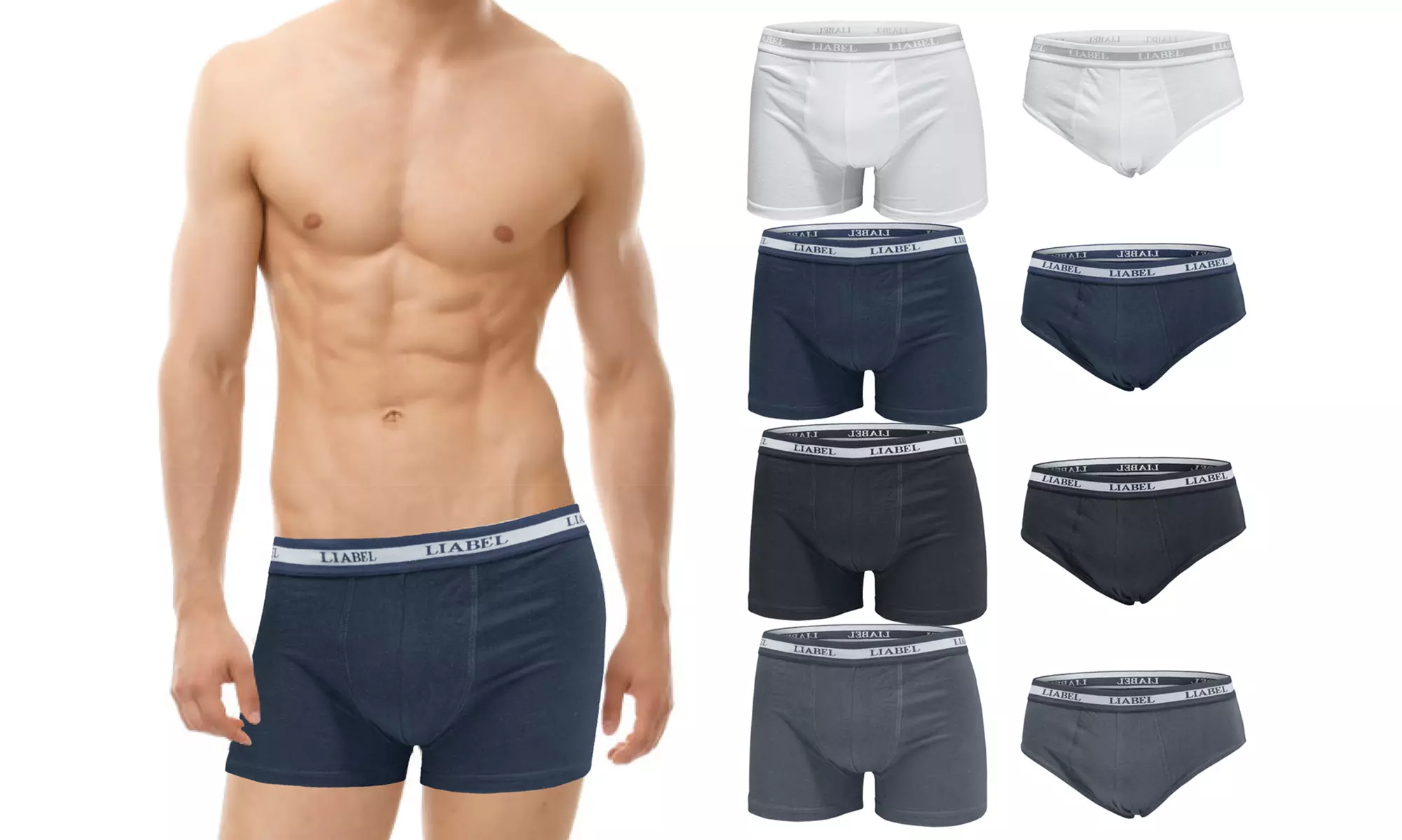 6er-Set Liabel Herren-Slips oder Boxershorts in der Farbe und Größe nach Wahl - Primary Image