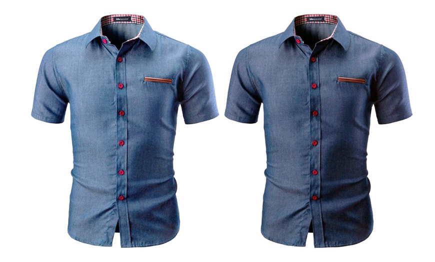 Image 1: Chemise en denim pour homme