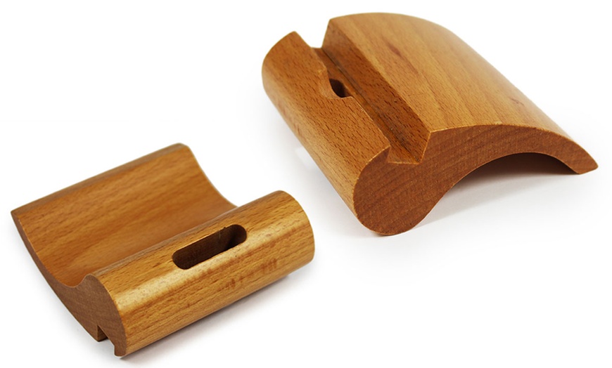 Image 3: Bamboo Phone Holder