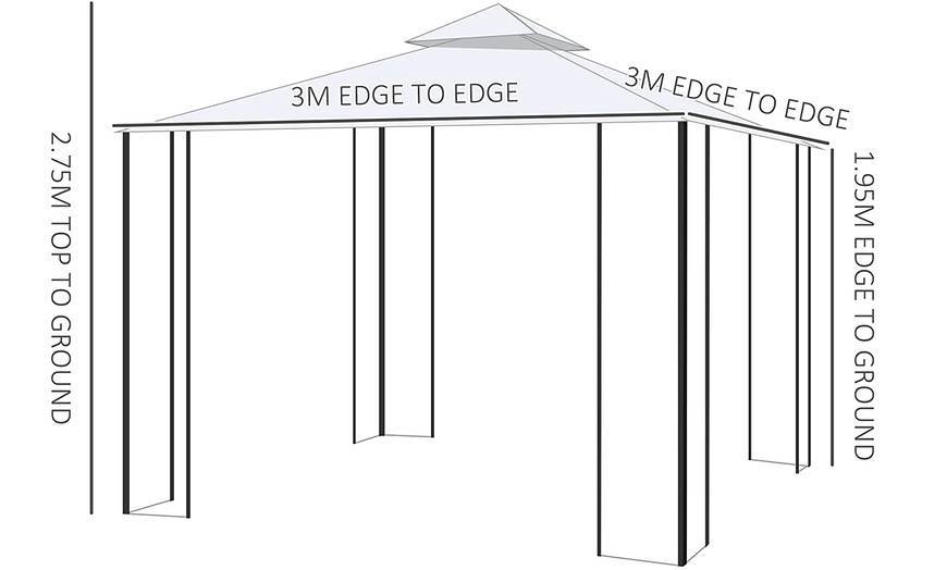 Image 5: Outsunny Steel Frame Outdoor Gazebo