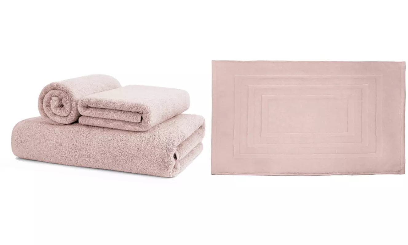 Set 3 salviette e tappeto Sophie in 100% cotone