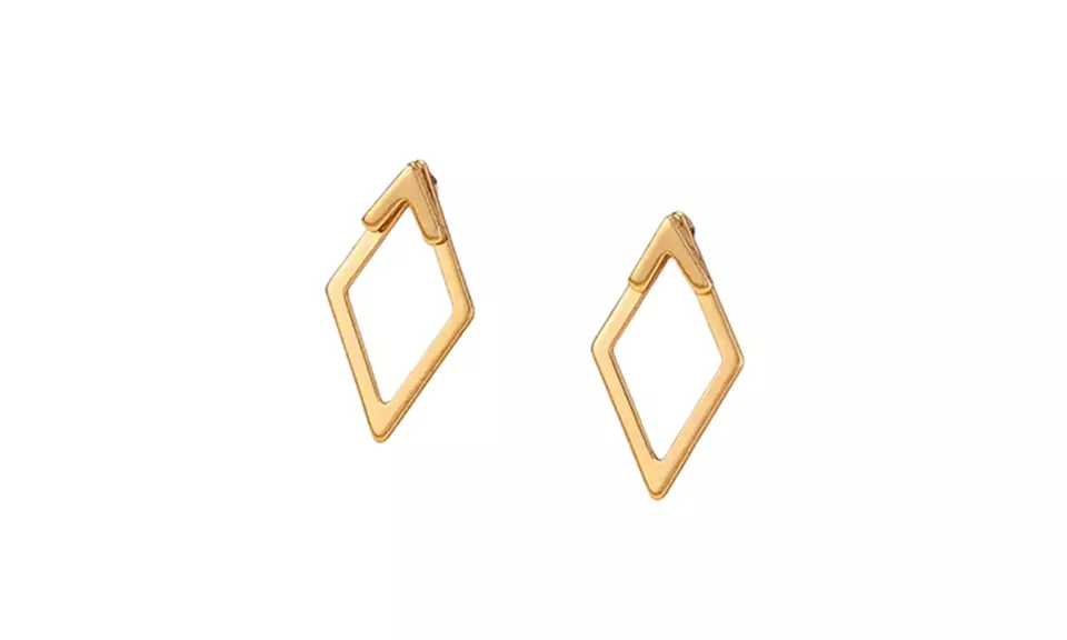 Geo Earrings and V Necklace Set