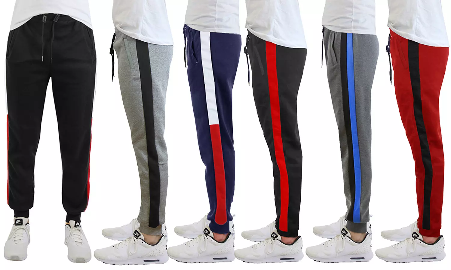 Galaxy by Harvic Men's Heavyweight Fleece Joggers with Side Trim (S–2XL) - Primary Image