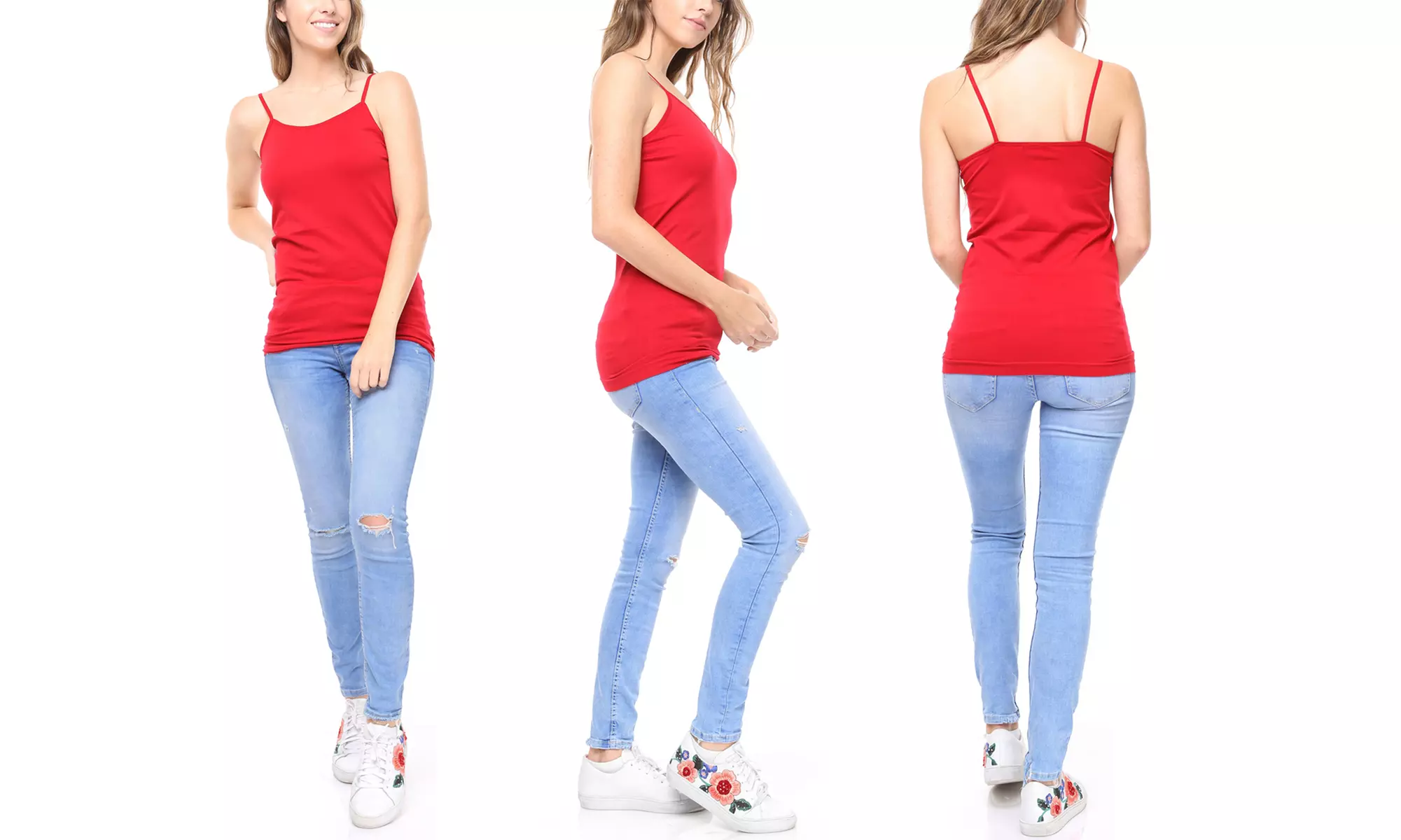 Women's Premium Seamless Basic Layering Camis Tank Top (8-Pack) - Second Medium