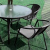 Image 5: Four Packs of Outdoor Patio Metal Wicker Stackable Dining Chairs 