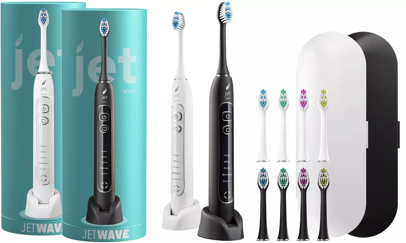 JetWave Sonic Toothbrush with 4 Heads and Travel Case - Primary Image