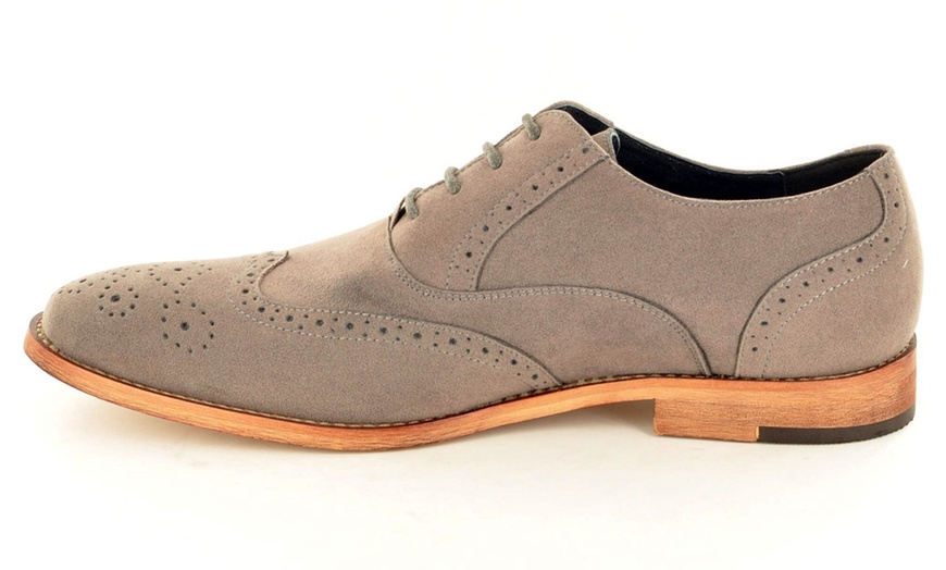 Image 11: Men's Faux Suede Brogue Shoes