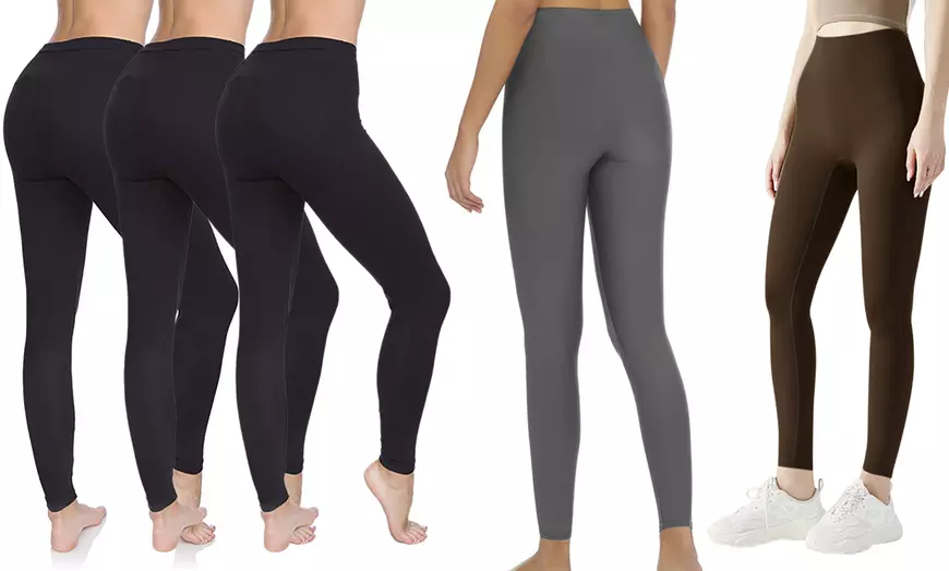 Image 16: 1, 2, 3, 4 of 5 damesleggings met hoge taille