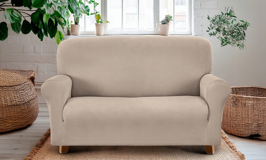 Image 1: Funda impermeable de terciopelo de poliéster para sillón o sofá