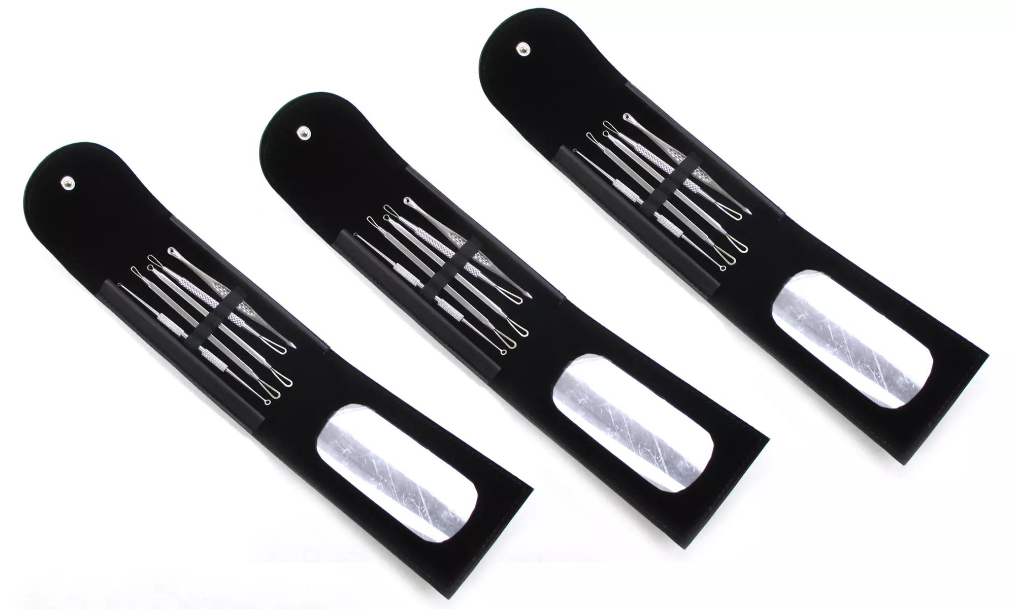 Hasta 3 kits de 5 piezas para la eliminación de puntos negros e imperfecciones con espejo y estuche - Second Medium