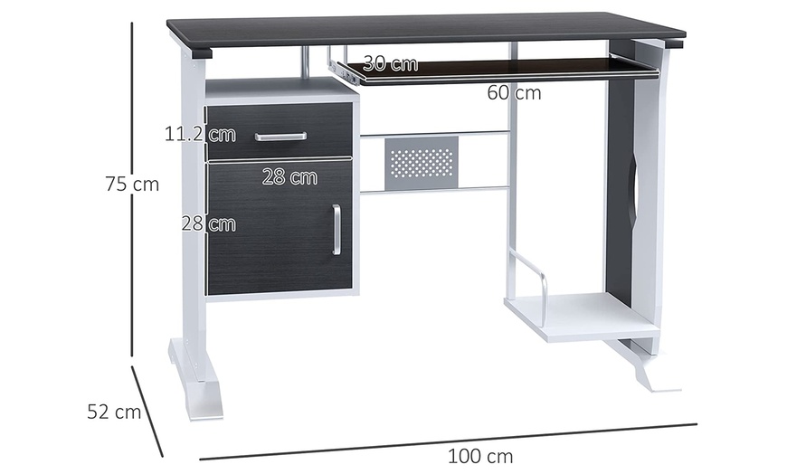 Image 7: HomCom Computer Desk