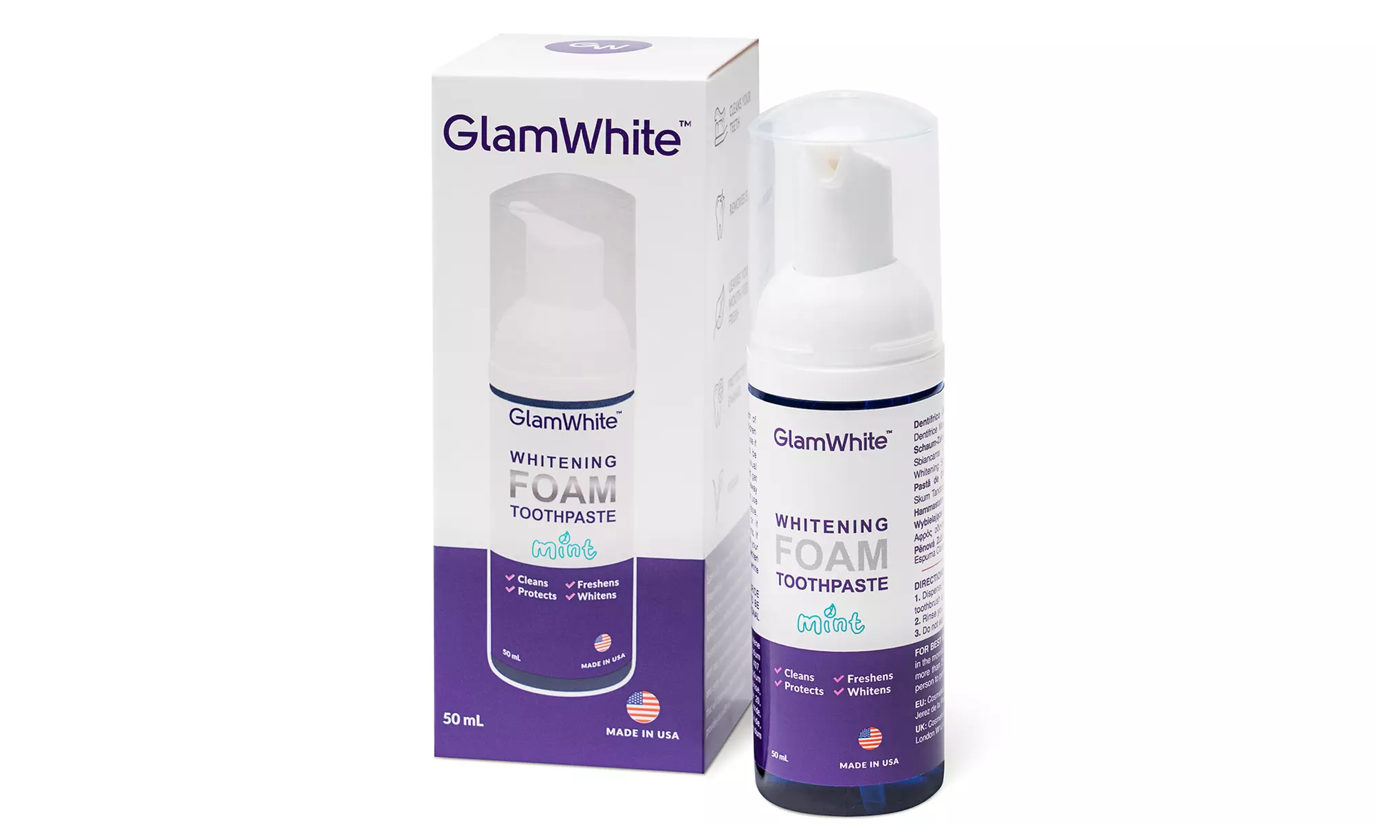Blanqueamiento dental Xpert Pack Glamwhite + Espuma Blanqueadora
